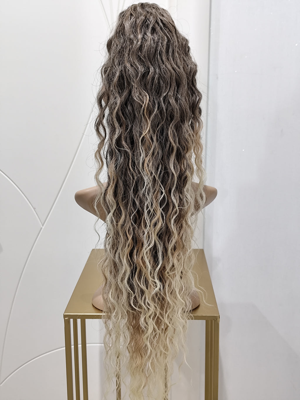 CODA RICCIA BIONDO DEGRADE' 90 CM