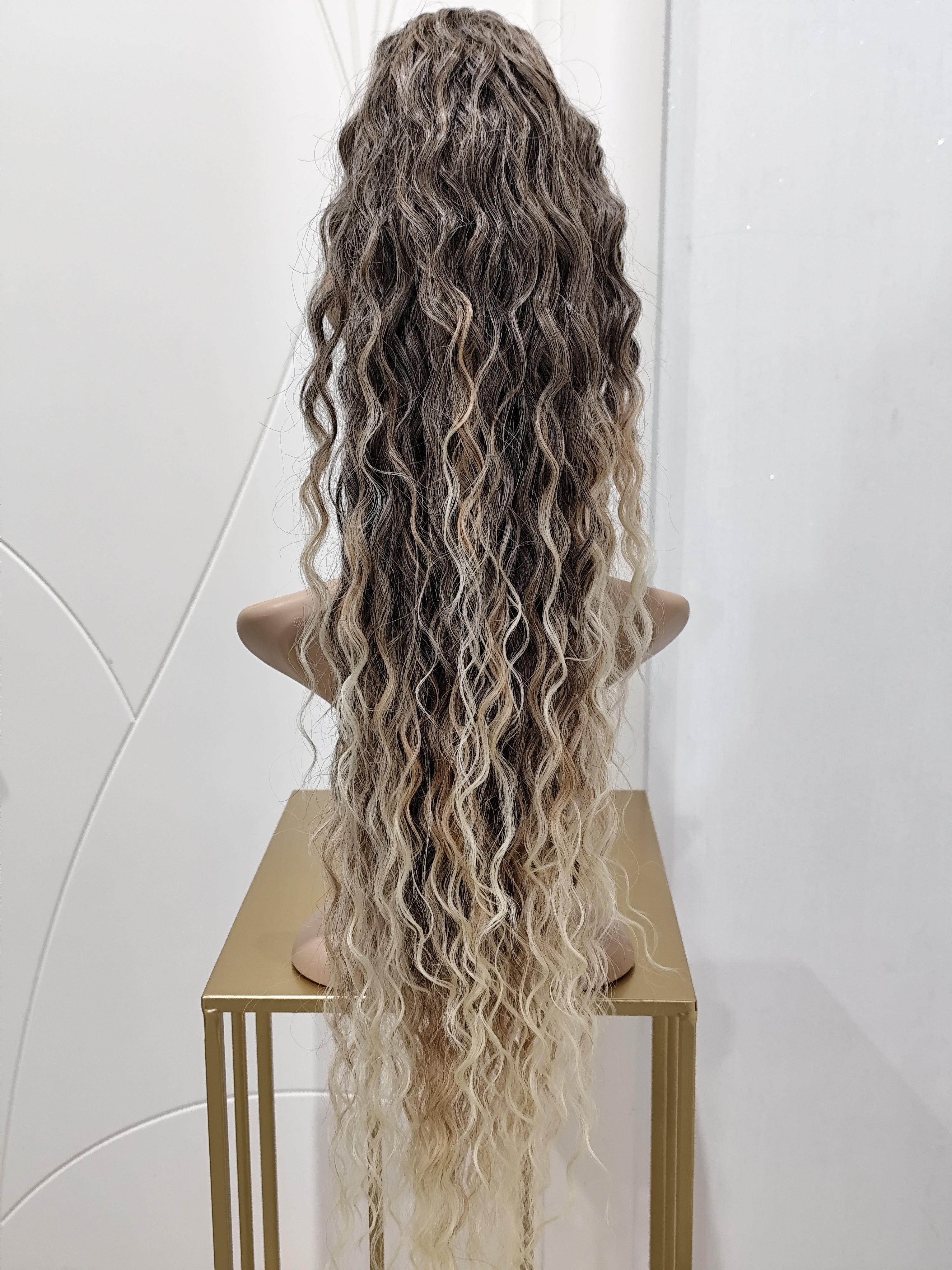 CODA RICCIA BIONDO DEGRADE' 90 CM