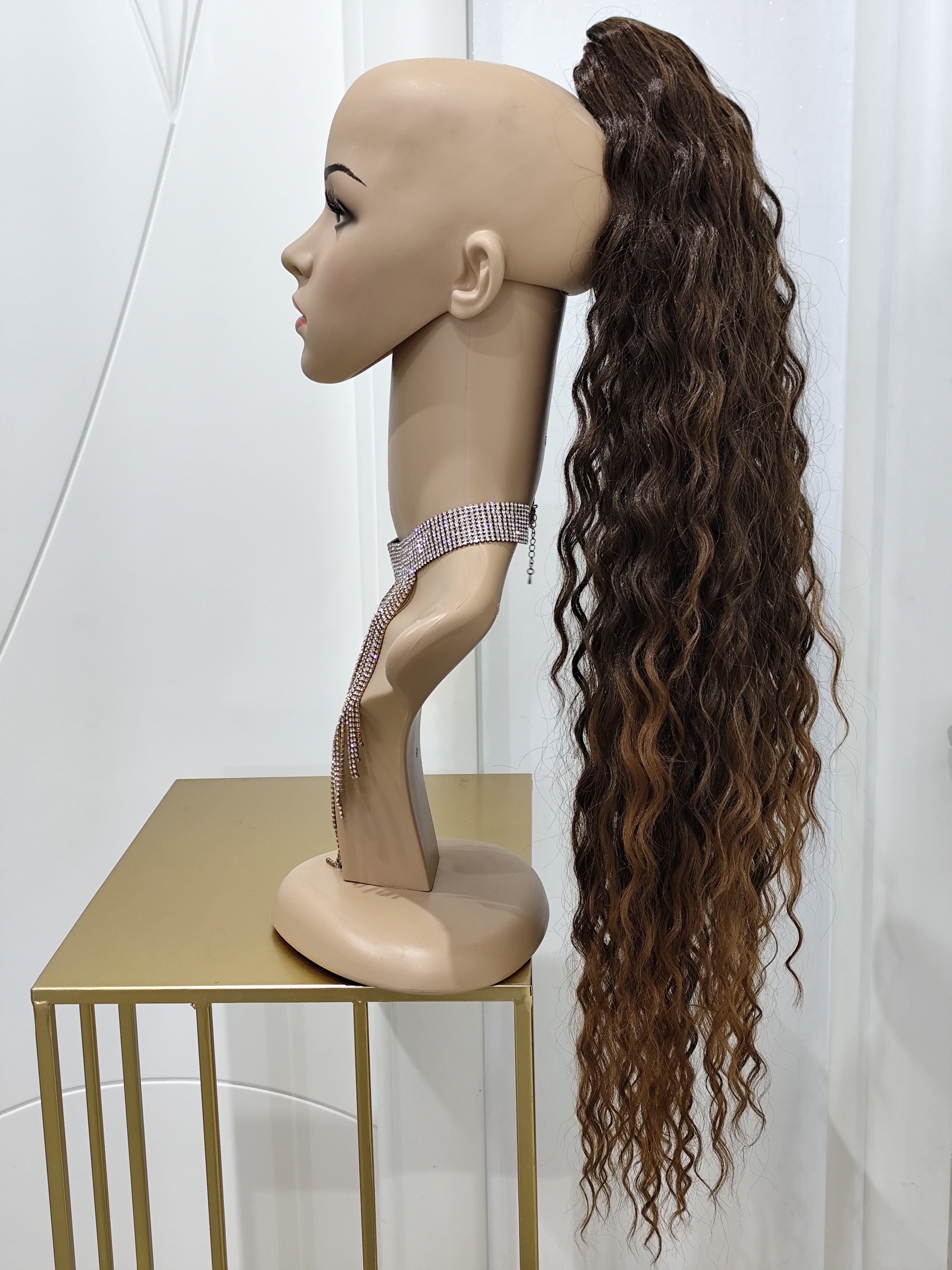 CODA RICCIA CASTANO DEGRADE' 90 CM