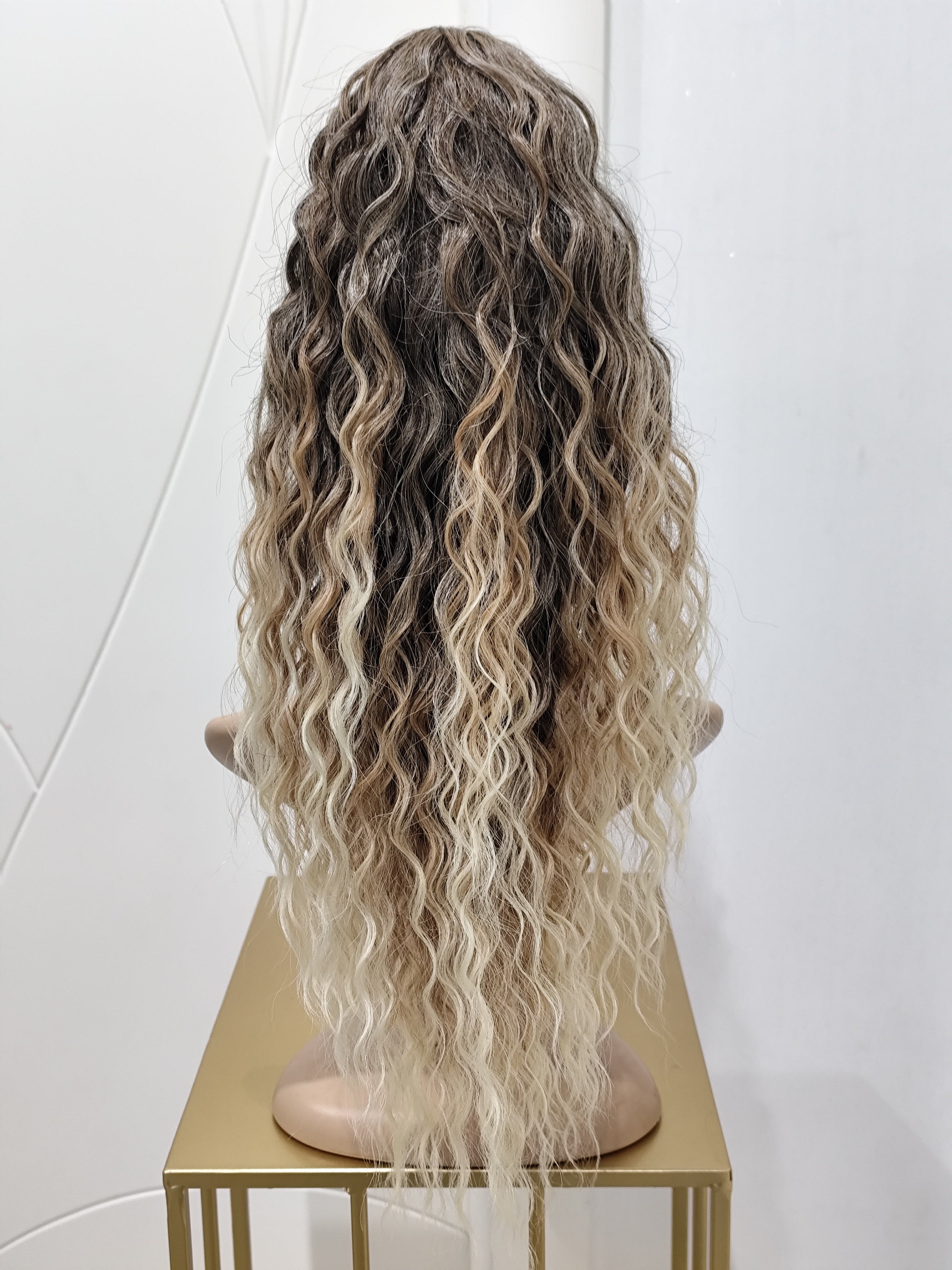 CODA RICCIA BIONDO DEGRADE' 50 CM