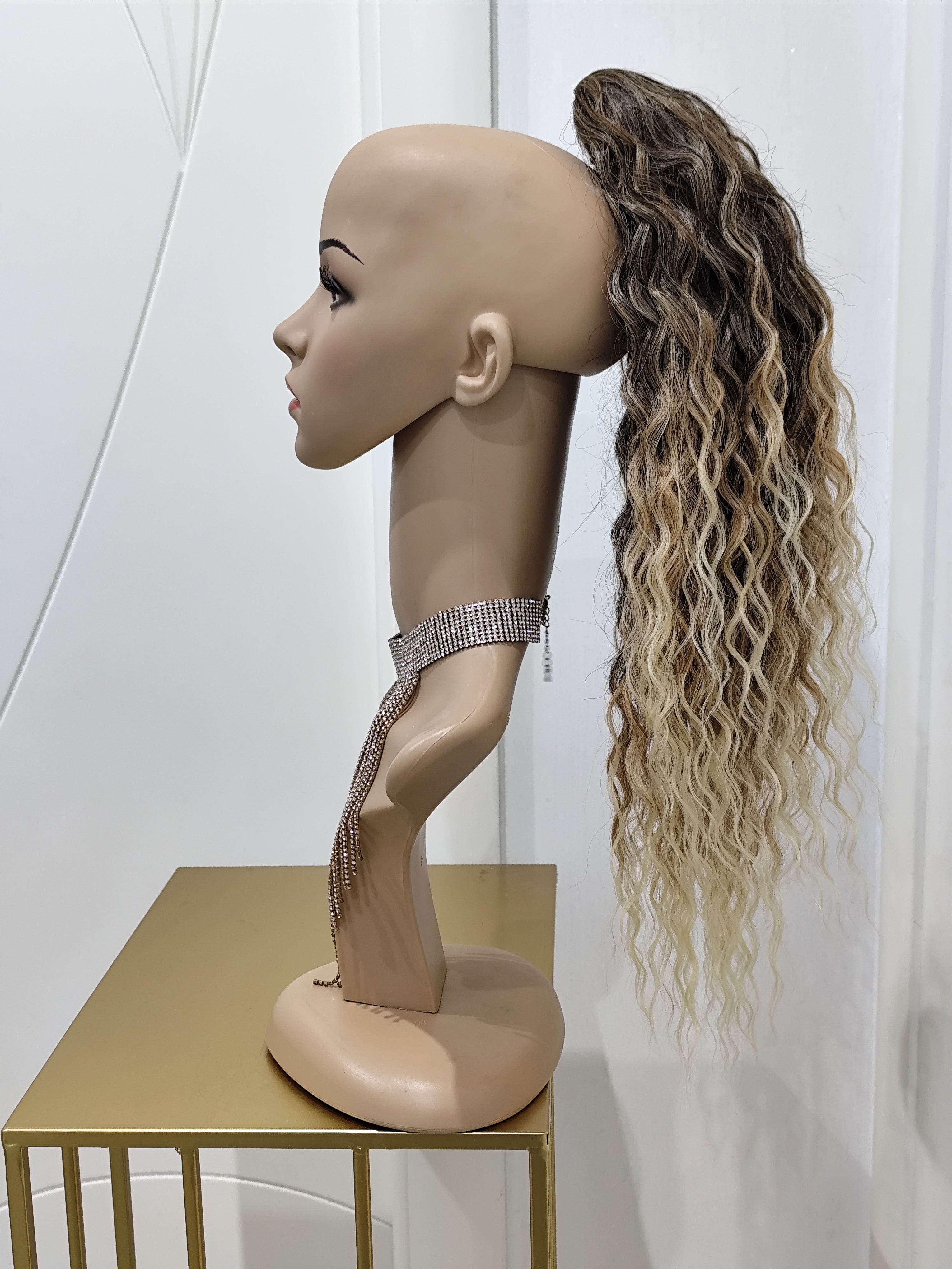 CODA RICCIA BIONDO DEGRADE' 50 CM